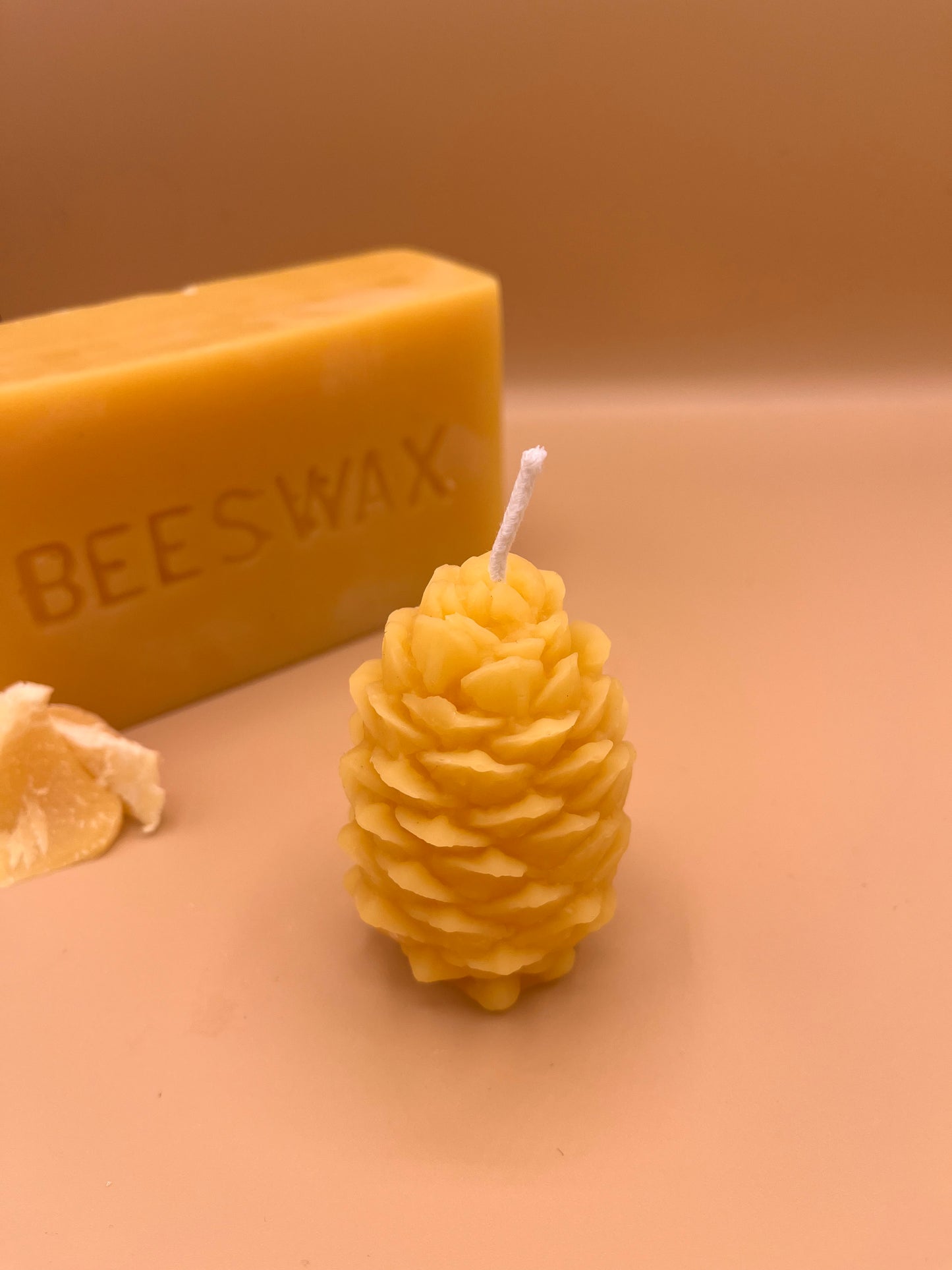 Pinecone Beeswax Candle