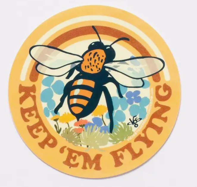 Keep 'Em Flying Bee Sticker