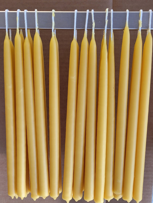 Skinny Beeswax Hand-Dipped Taper Candles